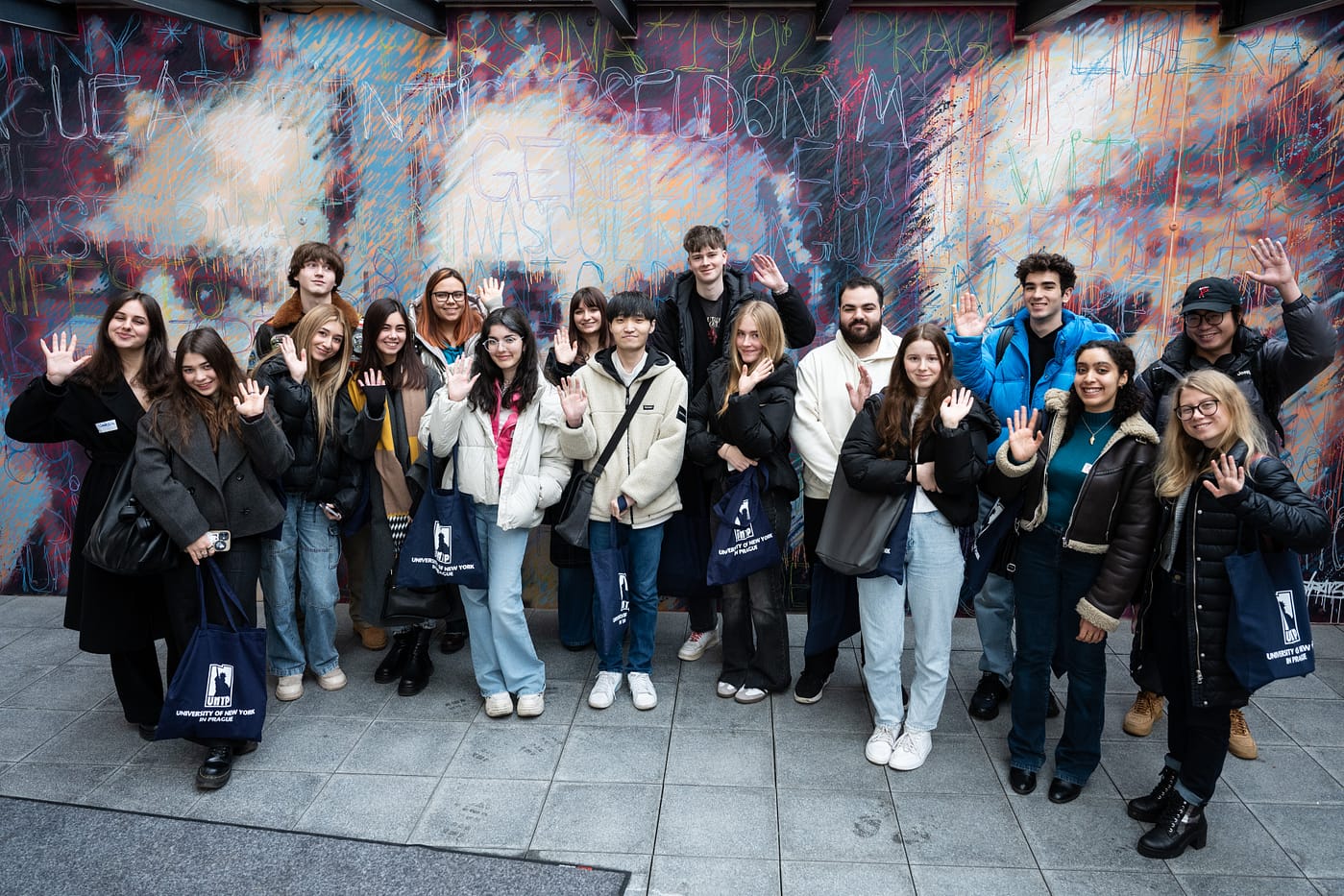 UNYP students and faculty gathered during a university event in Prague